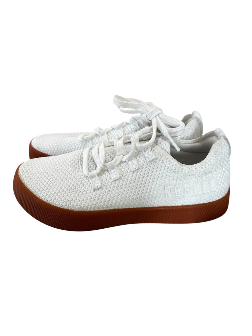 NEW NOBULL Knit Trainer Sneakers White Gum Sole Men's 6.5/ Women's 8